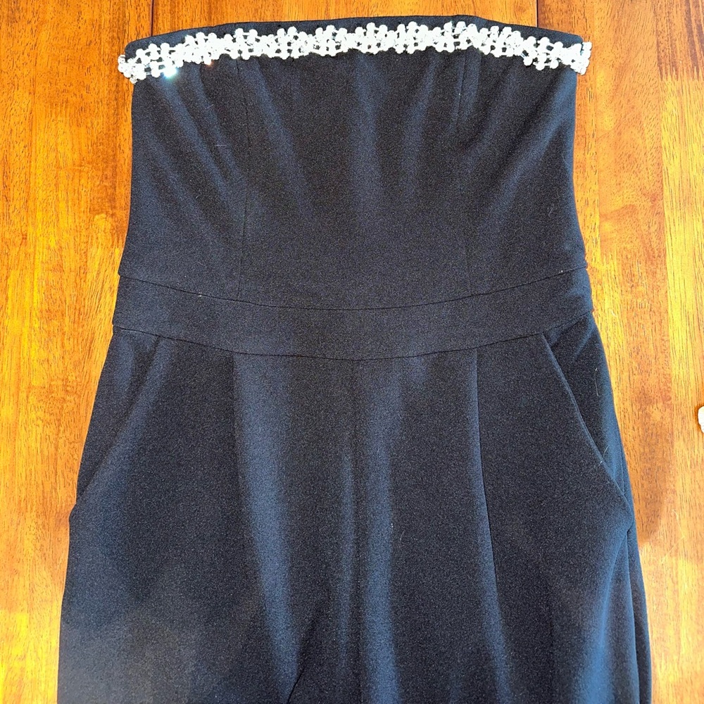 Lulus black jumpsuit with embellished neckline, size small